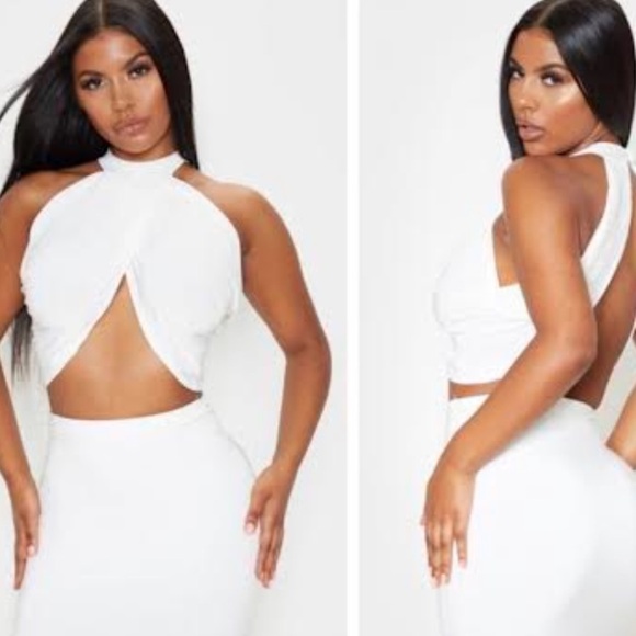 White ribbed crop tank top PLT - Picture 2 of 10